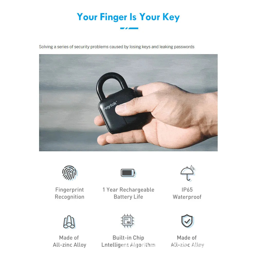 Biometric Fingerprint Waterproof Padlock