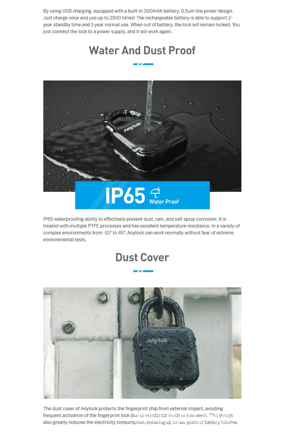 Biometric Fingerprint Waterproof Padlock