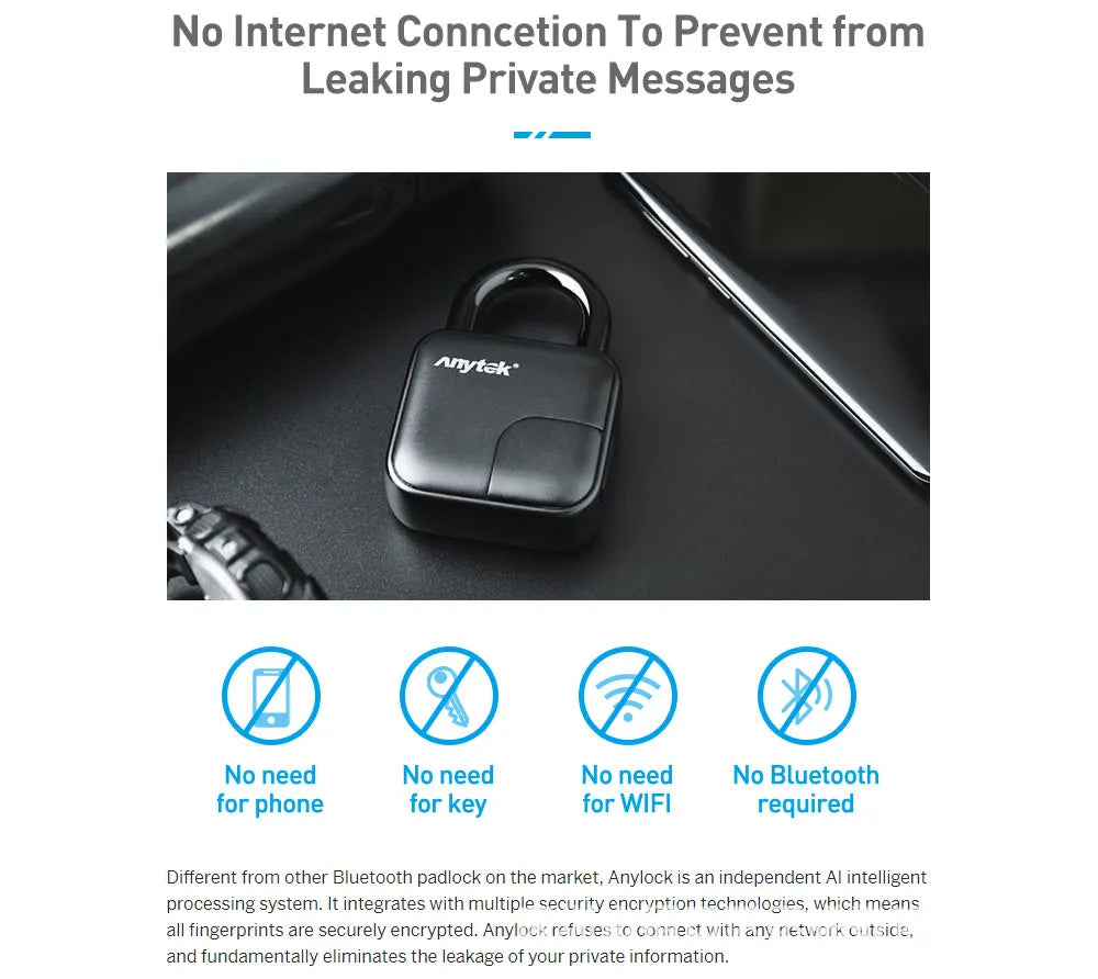 Biometric Fingerprint Waterproof Padlock